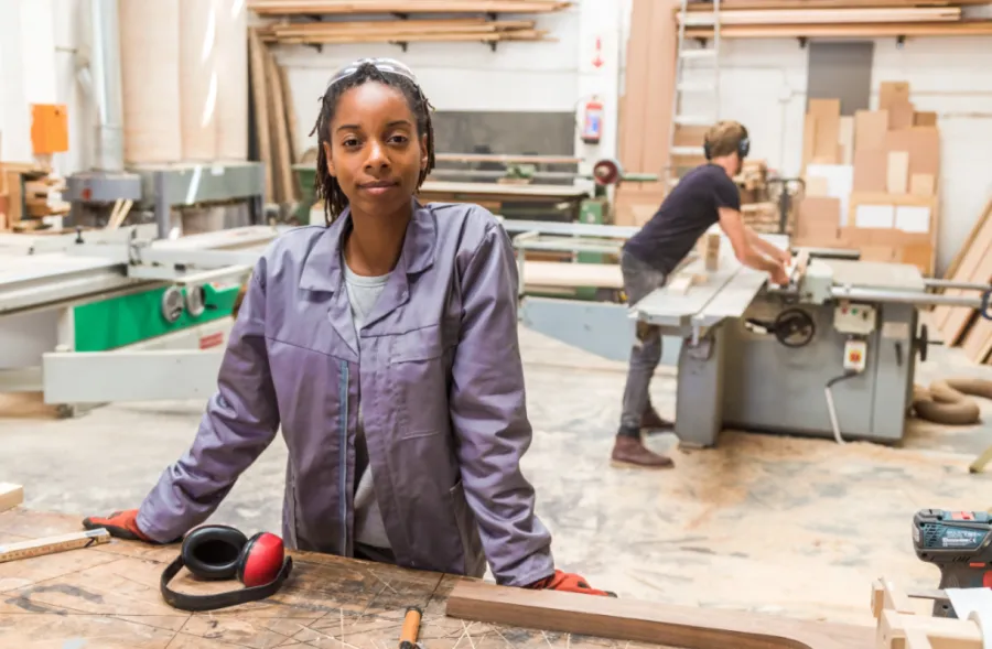 THRILLFORGE fabrication team working in the workshop