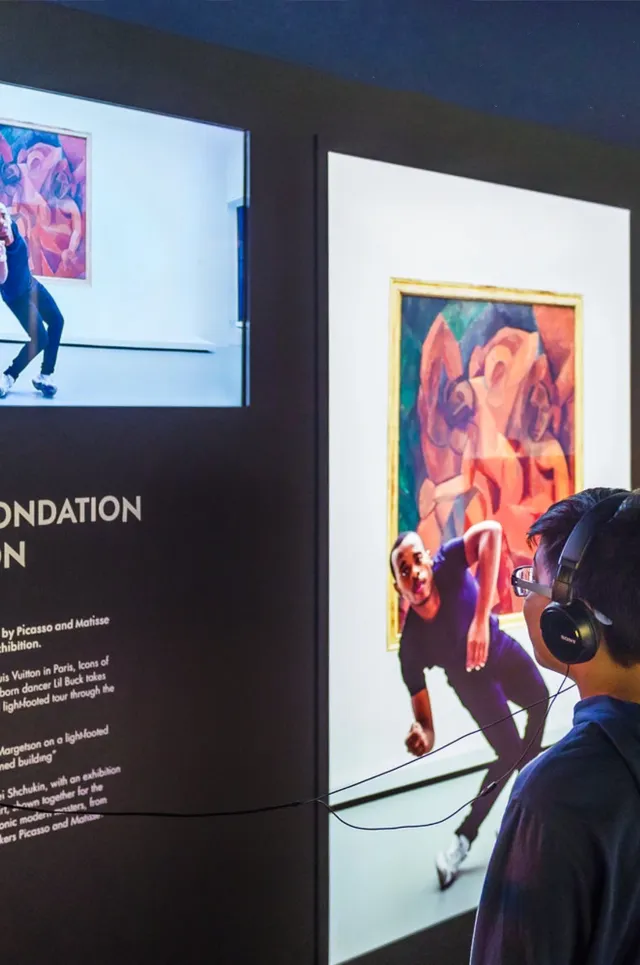 Guest explores digital artwork through a virtual reality headset